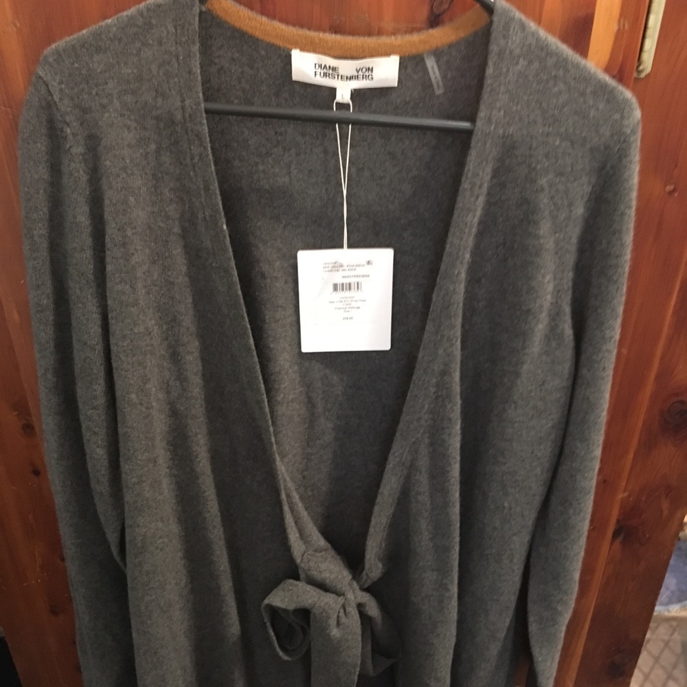 Charcoal knit wrap dress